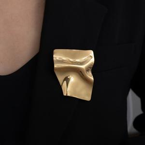 TEMU 1개 신상 기하학적 사각형 우아한 주름 불규칙 텍스처 여성 브로치, 데일리웨어, 파티, 모임, 여성 선물, 코트, 스웨터, 정장과 사계절 매칭