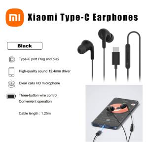 TEMU Xiaomi Type-C 이어폰 (1.25미터 케이블 길이), 간편한 플러그 앤 플레이를 위한 In-Ear 디자인 및 Type-C 포트 특징. 12.4mm 드라이버로 고음질 사운드 제공