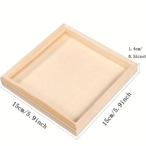 TEMU 1개 나무 사각 프레임 플레이트 - DIY 클레이 아트, 3D 큐브, 그림 및 공예용 빈 디스플레이 프레임, 학교, 취미 활동가에게 적합한 원목 보드