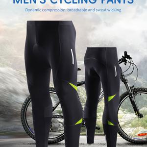 TEMU 새로운 크로스보더 남성용 사계절 사이클링 바지, 실리콘 패딩 장착의 롱형, 속건성 및 통기성, 산악 자전거에 적합