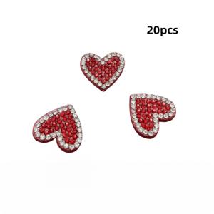 TEMU DIY 공예용 20개 반짝이는 레드 하트 참 - 헤어 액세서리, 폰 케이스 및 패션 장식에 이상적, 방 장식에 완벽