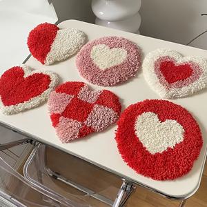 TEMU 6개 하트 모양 자수 키트 (코스터용), 십자수 재료 패키지, 도구 및 다양한 색상의 초보자용 완벽 자수 세트