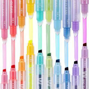 TEMU 지우개형 하이라이터 세트 10색 듀얼팁, 부드러운 필기감 플루오레센트 마커 펜, 다양한 색상 아트 마커 사무실 학교용
