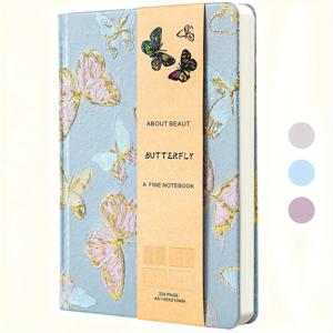 TEMU A5 하드커버 노트북 - 인조 표지 포함 240페이지, 4가지 내지 레이아웃(가로줄, 무지, 도트망, 격자무늬) - 연도 기재 없는 다이어리 저널, 사무실, 불렛저널링, 여성 선물, 회의 메모 및 플래너용