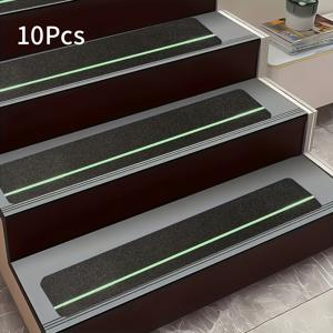 TEMU 5/10개입 미끄럼 방지 그립 테이프, 야광 , 높은 마찰 덱 그립 테이프 스트립 미끄럼 방지 테이프 (계단, 실외, 지하실 계단 발판용), 6 X 24인치