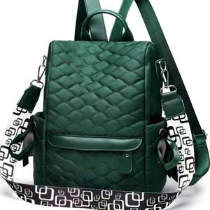 TEMU 여성용 경량 멀티포켓 백팩, 동전지갑으로도 사용 가능. 여성 및 대학생을 위한 캐주얼 방범 가방, 엄마용 크로스백으로도 변신. 신입생, 2학년, 졸업생에게 이상적, 쇼핑, 여행, 비즈니스, 업무, 신입사원, 사무실 업무, 출퇴근에 완벽. 개학 시즌 필수 아이템