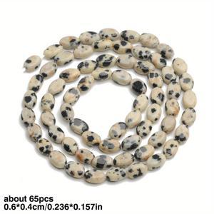 TEMU 65개 4x6mm 천연 스톤 타이거 아이 아게이트 달걀형 구슬, 우아하고 여유로운 간격 구슬, DIY 정교한 팔찌, 목걸이, 귀걸이, 주얼리 제작 재료, 남녀 선물용