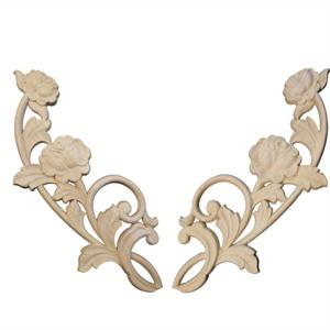 TEMU 2개 세트 우아한 플로럴 장식 코니스 - 인조 나무 가구 장식 선반, 베이지/빈티지 꽃무늬, 캐비닛·서랍·문·벽용 쉬운 설치 - 발렌타인데이, 결혼식, 집들이 DIY 홈 데코, 도구 불필요, 스티커형 부착, 스타일, 내구성 마감, 이벤트 플래너