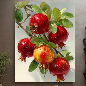 TEMU 1개 포도수채화 식물 아트 프린트 - 12x16인치 포도 과일 가지 그림, 나무 프레임, 주방 벽 장식, 인테리어 & 선물용, 캔버스 포도 그림, 2D 평면 액자