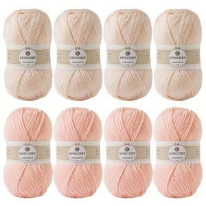 TEMU 8개 마카롱 컬러 실 세트, 4단 100% 아크릴 원사, 총 무게 400g/1100yd, 크로셰 담요, 부케, 스웨터, 모자, 스카프 등 소품 제작에 적합 – 초보자용 키트