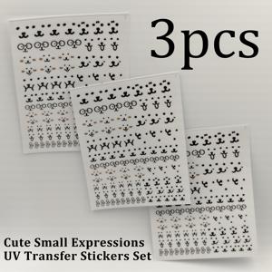 TEMU 3개 귀여운 곰돌이 UV 전사 스티커 세트 - 가구, 보관 상자 & 유리 장식용 클리어 접착 라벨 | & 스크래치 방지 디자인, 매끄러운 표면용 공예 데칼, 홈 정리 액센트