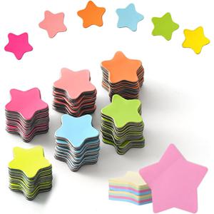 TEMU 120개 별 모양 자석과 2개 별 모양 메모패드, 귀여운 냉장고 자석, 장식용 자석, 휴대용 스티커 메모, 보상 및 일상 사용에 적합