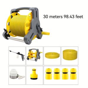 TEMU 호스 릴+/1/2인치 호스 32.81인치+연장봉 포함 10개 콤보 세트, 표준 유럽 및 미국식 워터 건, 폼 캐니스터 포함 + 물 연결관 6개, 수입 호스, 마당용 다목적 청소, 물주기, 세차용 콤보 세트|물총