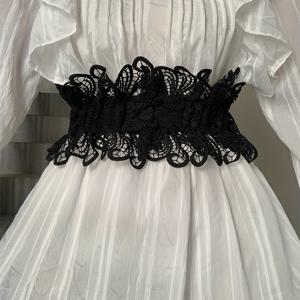 TEMU 여성용 멀티컬러 벨트 1개, 스타일리시하고 빈티지한 디자인, 레이스 디테일, 우아함을 더해주는 드레스에 완벽, 데일리룩으로도 적합