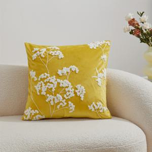 TEMU 작은 꽃무늬 자수 베개 커버 1개, 실내 장식에 적합, 사계절 모두 사용 가능한 다용도 베개 커버