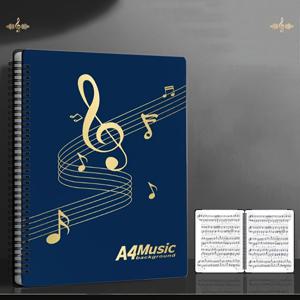 TEMU A4 악보 폴더: 40페이지, 플립오버 피아노 악보 스탠드, PP 종이 재질, 악보 보관용, 초보자, 합창단, 밴드 및 솔로 공연에 적합