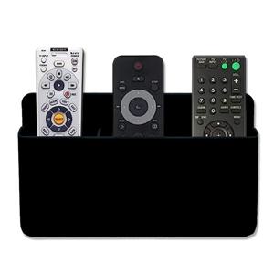 TEMU 1개입 리모컨 홀더 - 드릴 불필요 - 충전 케이블을 위한 하단 구멍이 있는 접착식 리모컨 보관 상자 (3개 또는 4개의 리모컨용 고품질 벽걸이 홀더), 다용도 선반