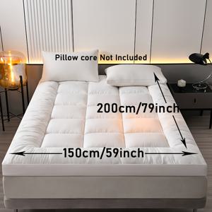 TEMU 1개 단색 소프트 매트리스 토퍼, 호텔 품질 타타미 매트 – 싱글/더블 침대용, 세탁 쉬운 바닥 패드 – 사계절 사용 가능, 침실, 기숙사, 게스트룸 & 캠핑에 적합 – 백투스쿨 시즌 완벽한 대형 매트리스