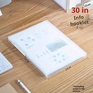 TEMU 투명 A4 바인더 정리함 - 라벨 분류 기능, 다층 문서 폴더, 사무실/가정/학교용 클리어 페이지, 공간 절약형 파일 정리함, 세련된 디자인, 홈오피스 용품