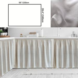 TEMU 싱글 패널 폴리에스터 속건성 주방 커튼, 리넨 느낌의 단색 시스루 커튼, 먼지 및 이물질 방지용 소형 주방 커튼, 거실, 게임룸, 침실, 주방 및 다양한 장면을 위한 멀티 사이즈 장식용 로드 포켓 폴리에스터 커튼, 홈 데코 및 파티 용품