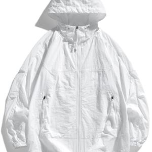 TEMU 남성용 여름 아웃도어 캐주얼 가벼운 얇은 자켓, 통기성 후드 싱글 아우터