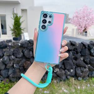 TEMU 휴대폰 케이스 - 아크릴 튼튼한 폰 커버 (S25/S24/S23 Edge Plus Ultra FE A55 A35 A15 A05S A54 A34 A24 A14 A52 A52S A56 36 A26 A16 4G 5G 모델용), 하이글로스 그라데이션 마감과 넥스트랩 포함. 변색 방지 기능으로 부활절 선물로 완벽합니다.