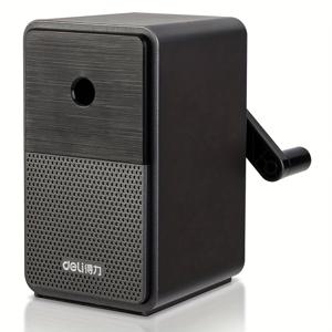 TEMU 1개 델리 스피커 회전식 연필깎이, 조절 가능한 팁 두께, 스타일리시 사무용품, 학교 문구 연필깎이