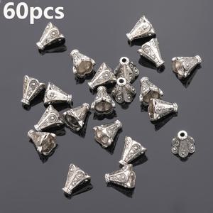 TEMU 7mm 구슬 및 구슬 모음 120개/60개, 패턴 있는 속이 빈 직선형 구멍 캡 비드 스페이서, 트럼펫형 루즈 스페이서 비드, 입체적인 속이 빈 피어싱 루즈 비드, 롱 샹크 소구멍 비드, 투구 비드 스페이서. 직조, 주얼리 DIY 팔찌, 팔찌고리, 목걸이, 주얼리 제작 키트, 의류 액세서리, 공예품, 액세서리 제작에 적합