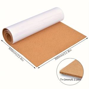 TEMU 600*300mm 두꺼운 베이스 자가 접착 고무 롤 - 벽, 가구, 서랍 안감, DIY 공예, 커뮤니케이션 보드, 흡음 패널용 내구성 고무 매트 - 쉽게 자르기, 스크래치 및 먼지 방지, 가구 보호