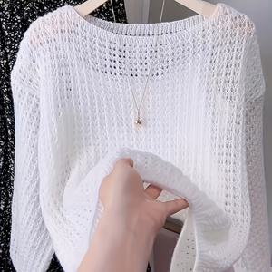 TEMU 여름 신상 스위트 레이지 스타일 오프숄더 긴팔 얇은 우아한 캐주얼 숄 가디건