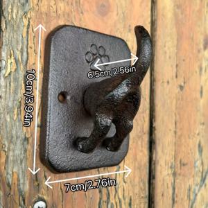 TEMU 1개 벽걸이 강철 개 꼬리 후크, 디자인 벽 장식, 다목적 쉬운 설치, 애완견 목줄 후크, 코트 후크, 열쇠 후크, 옷걸이