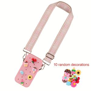 TEMU 여성용 패션 폰 랜야드 + 가방 - 교체 가능한 숄더 스트랩 - 크로스백, 폰백, 수납백, 이어폰 가방, 동전 지갑, 지퍼 폰백 - 휴가 액세서리 - 랜덤 선물 액세서리