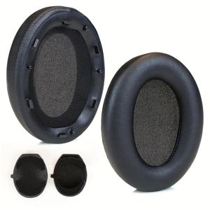 TEMU Sony WH-1000XM3용 1000XM3 이어패드 교체품 | 오버이어 헤드폰 이어패드 쿠션, 고밀도 노이즈 차단 메모리 폼, SINOW의 인조 가죽 소재
