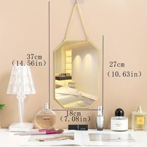 TEMU 노르딕 골든 헥사곤, 스퀘어, 벽걸이 거울 / 욕실 기숙사 거울 / 벽걸이 화장대 메이크업 거울