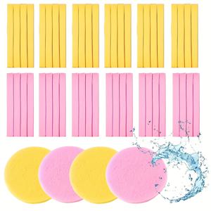 TEMU 48개입 컬러 야외 여행용 압축 페이셜 클렌징 티슈 - 6가지 색상 (핑크, 블루, 그린, 옐로우, 퍼플, 화이트) | 얼굴 세척 가능, 메이크업 가능, 캠핑 및 하이킹 필수품! 물에 젖으면 확장되는 페이셜 클렌징 티슈