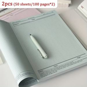 TEMU 50매/100페이지 긴 격자형 교실 학습 기록 B5 노트 - 쉽게 찢어지는 두꺼운 종이, 교실 노트, 기사 쓰기, 워크북 등에 적합, 학생용 특별 노트