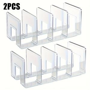 TEMU 2팩 가방 정리함, 2팩 투명 4칸 가방 정리함, 가방 보관 - 옷장 칸막이 정리함, 핸드백, 넥타이 및 스카프 보관에 적합, 선반 칸막이 정리함