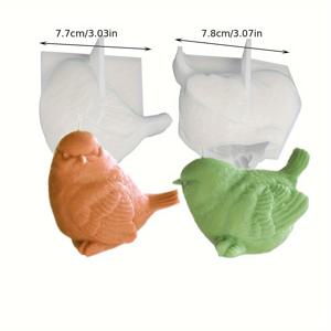 TEMU 2개 세트 3D 동물 새 실리콘 몰드 - DIY 캔들, 석고, 레진 몰드, 새 디자인, 홈 데코, 장식품 및 공예용