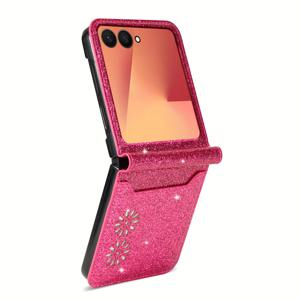 TEMU 휴대폰 케이스 - 삼성 갤럭시 Z 플립 7 6 5 4 3용 반짝이는 별빛 하늘 폰 케이스, 카드 슬롯이 있는 다용도 케이스