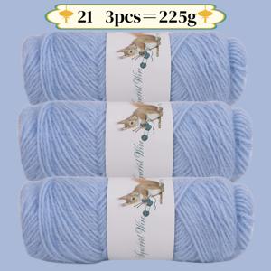 TEMU 3팩, 225그램, 다람쥐 털실 손뜨개, 폴리에스터 섬유 소재, 모자 스카프 라인 코트 두꺼운 털실 자가 뜨개질 선물, 털실 볼, 니트 스웨터, 봄/가을, 겨울 첫 번째 선택, 니트 여성 조끼, 니트 장갑, 니트 스카프