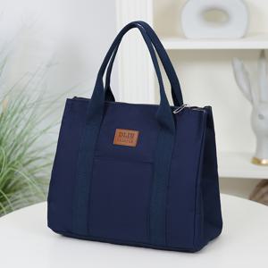 TEMU DLIU 대형 런치백 지퍼 클로저 - 내구성 강한 옥스포드 원단, 넉넉한 보온 기능의 도시락 가방 (직장, 학교, 여행용) - 비식품 접촉 수납 정리함, 피크닉 필수품, 스타일리시 토트백, 강화된 손잡이, 직장인에게 적합