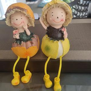 TEMU 집을 꾸미는 데 완벽한 상상력 넘치는 과일 테마 인형 2개 세트 - 테이블 상판을 위한 사랑스러운 오렌지와 레몬 장식품, 방, 정원 또는 발코니를 꾸미기에 완벽