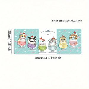 TEMU 귀여운 고양이 디자인의 음료컵이 특징인 대형 게이밍 마우스 패드. 미끄럼 방지 기능이 있는 워셔블 고무 베이스가 장착되어 있습니다. 이 오버사이즈 데스크 매트는 사무실 장식, 컴퓨터 장식 및 데스크탑 장식에 완벽합니다.