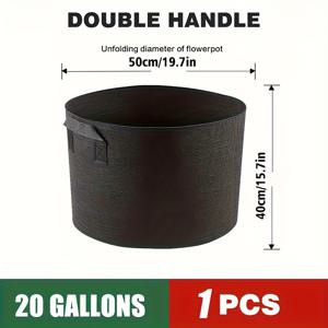 TEMU 1개입, 심기 용기백, 화분, 식물 성장백, 내구성 좋은 경량 실내/실외용 식물 용기, 꽃과 호박, 수박, 채소, 토마토, 완두콩 심기용, 통기성 있는 부직포 심기 용기, 접이식 화분