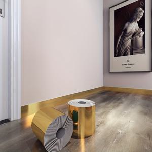 TEMU 1롤, 두꺼운 광택 반사 대리석 타일 벽지, 1롤 = 196.85인치 X 3.94인치, 럭셔리 금은 도금 공정, 비닐 웨이스트라인, 펠 앤 스틱, 자체 접착식 베이스보드 엣지 스트립 벽 데칼, DIY 잔여물 없이 탈부착 가능, 주방 모서리, 욕실 모서리, 거실 침실 문틀 장식, 액자, 천장 모서리, 거울 액자 미화용, 다기능 장식 스티커