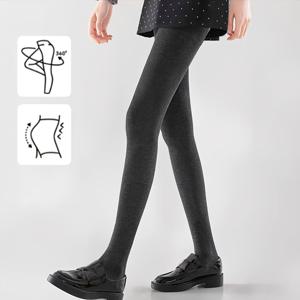TEMU 여성용 골지 팬티스타킹, 봄, 가을, 겨울, 고탄력, 편안한 레깅스, 블랙, 화이트, 그레이 세로 따뜻한 팬티스타킹, 다양한 상황에 적합한 다용도 타이츠