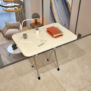 TEMU 접이식 휴대용 초경량 테이블 - 화이트 공간절약형 다기능 가구, 침대 옆, 책상, 피크닉용 - 간편 조립, 튼튼한 MDF 프레임 - 소형 공간, 캠핑, 크리스마스, 아버지의 날 선물에 이상적