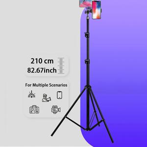 TEMU 휴대용 보호 케이스가 포함된 82.68인치 스마트폰 삼각대 (조절식 셀카봉 포함), 비디오 촬영, 사진, 라이브 스트리밍에 적합하며 여성에게 완벽한 경량 스마트폰 삼각대