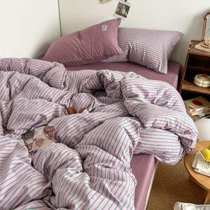 TEMU 혼합 침구 - 이불 커버 1개, 침대 시트 1개, 베갯잇 2개 포함. 고급스러운 스타일, 부드럽고 피부 친화적, 우아한 침구 (이불 및 베개 속통은 포함되지 않음). 통기성 및 땀 흡수성이 뛰어난 원단