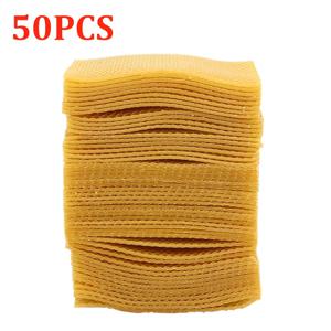 TEMU 50개입 천연 밀랍 프리메이드 육각형 벌집 프레임 - 조립형 벌집 기초, 5.24”x3.54” 벌꿀 생산용, 신규 또는 기존 벌집용 조립 키트 (양봉 용품)